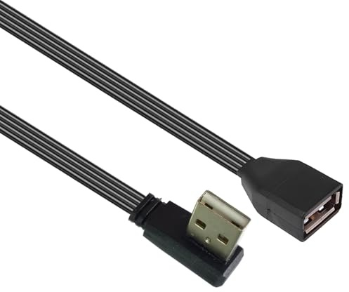 HINAYOSAN Flat Data Line USB 2.0 Extension Cable 90 Degree/Straight Head Male To Female For Efficient Charging And Data Transfer