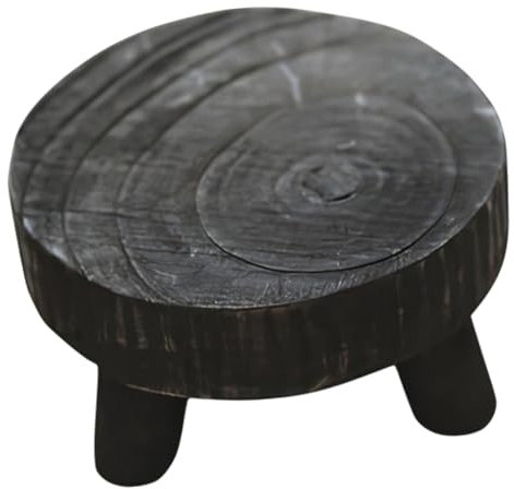 Garneck Palets De Madera Maciza Redonda Pedestal De Madera para Macetas Pasteles y Postres para Decoración De Plantas Interiores y Fotos De Alimentos