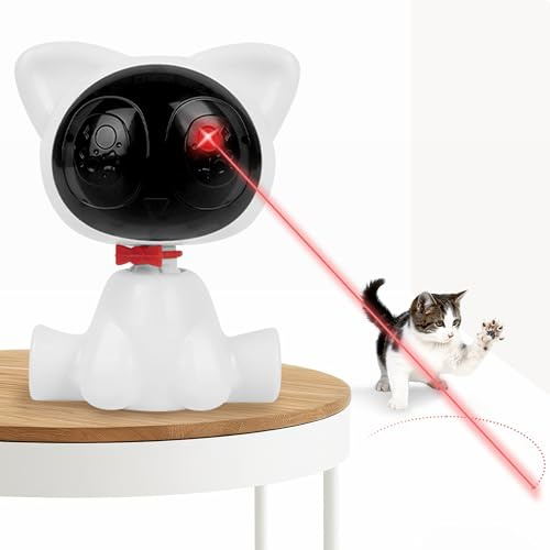 Wood Homing Jouet interactif pour chat – Jouet automatique pour chat – Jouets pour chiens qui s'ennuient d'intérieur pour les chats adultes, chatons, chiens, allumage automatique et silencieux rouge