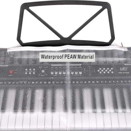 Klappbare transparente Tastaturabdeckung, idealer Schutz für elektronische Klaviere mit 61 oder 88 Tasten (61 Tasten)