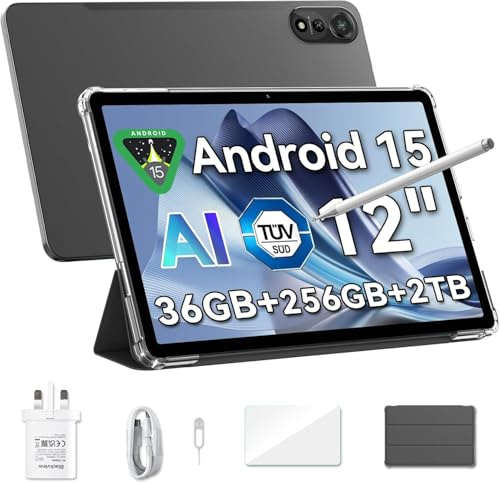 12 pulgadas Android 15 tableta de juego, con ranura para tarjeta sim, bolígrafo, 36 GB + 256 GB, pantalla FHD + IPS de 2,4k 120hz, 9000mah / 33w, cámara ai de 8MP + 16mp, 5G wifi, GPS - mega 2 (36GB)