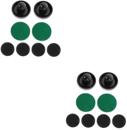 TOYANDONA 2 Sätze Air Hockey Pucks Set Teiliges Zubehör für Tischspiel Schwarze Schläger Filzschläger Schwarze Pucks Ersatzteile für Eishockey Tische für Spielzimmer
