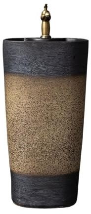 Lavandino Bagno Lavandino da terra in ceramica for uso domestico, for esterni e da giardino, con rubinetto e kit di scarico Lavabo