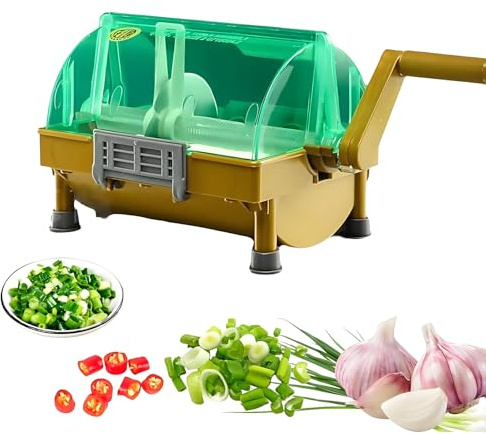 Picadora de cebolla verde con hoja de acero inoxidable, capacidad de 750 g, corte rápido de 30 segundos, ideal para cebollas verdes, puerros y cilantro