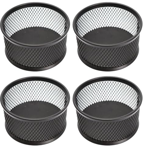 Alipis 4pcs Paper Clip Holder Mesh Paper Clip Organizer for Desk Storage Pot for Pins Thumbtacks Screws Nails Safety Pins Desk Accessories for Office and Study