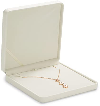 Oirlv Weiß Samt Große Halskette Box,Schmuckkästen,Schmuckbox Für Geburtstag,Valentinstag,Jubiläum,Einkaufszentrum Zähler Schmuckdisplay