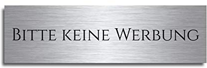 Türschild Briefkastenschild 7x2 cm Bitte keine Werbung (D1)