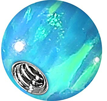 PIERCINGLINE Universal Screw Ball with Internal Thread Synthetic Opal Piercing Attachments Ball Choice of Colours and Sizes turquoise