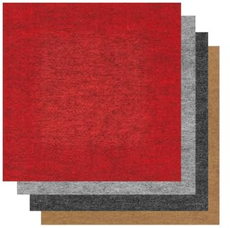 andiamo Teppichfliesen, Klebefliesen, 40x40 cm, 8 m², Rot | 50 Stück, Polypropylen, Nadelfilz, Teppichboden, 4mm, funktional für Wohnräume & Mietwohnung