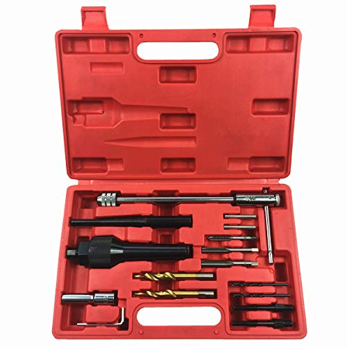 BestsQ Best Q Werkzeug zum Entfernen beschädigter Glühkerzen, 8 mm, 10 mm - Drehbar, Manuell, Legierter Stahl, 16-teilig
