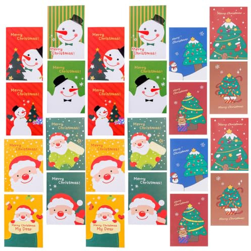 STOBOK 24Pcs Mini-Notizbuch Weihnachten Tasche Notizbuch Tragbare Tasche Journal Steno Memo Mini Täglich Notizblock Briefpapier Notizblock für Home Office