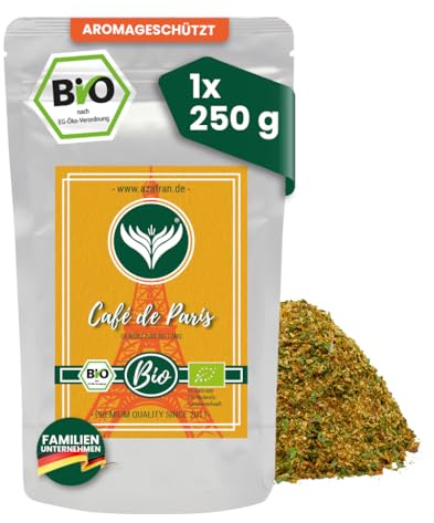 Azafran BIO Café de Paris Gewürzzubereitung Butter Sauce Dip 250g | Fein-würzig für Kräuterbutter
