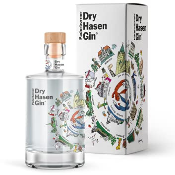 Dry Hasen Gin | by Herman Reichold | mit hochwertiger Geschenkverpackung | Geschenk, Paderborn, Dom, Drei Hasen | Gin mit Zitrone & Orange | 500ml Einzelflasche | 42% Vol.