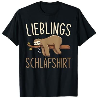 Faulenzer Tier Nachthemd Schlafshirt Pajama Faultier T-Shirt