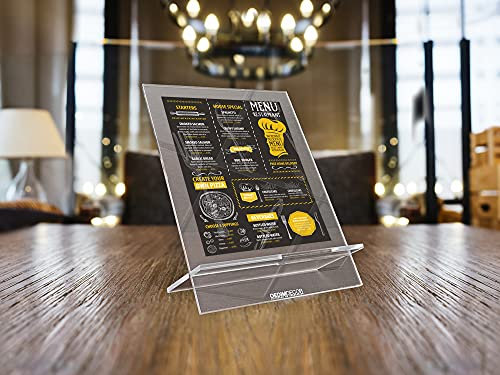 Oedim Pack of 5 Personalised Restaurant Menu Plates for Restaurants, Made of Perspex 15 x 21 cm, Resistant and Economical