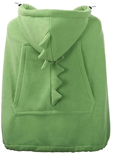 WPHH Babytrage, Multifunktions Babytragetuch, Kapuzen Cartoon Umhang Winddicht Verdicken Kinderwagenbezug, Baby Neugeborene Sling Wrap Rucksäcke,Grün