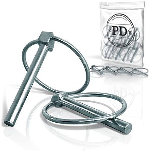 PD® Klappsplinte 6mm mit Sicherungsstift (DIN 11023) | Splint aus galvanisch verzinktem Stahl | Sicherungssplint für Traktoren, Lastwagen und als Befestigungselement | Ringsplinte verzinkt | 10 Stück