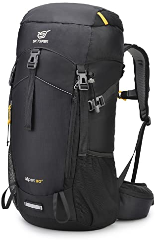 SKYSPER Wanderrucksack 30L Trekkingrucksack mit Rückenbelüftung und Netzrücken Tagesausflüge für Wandern Bergen Daypack