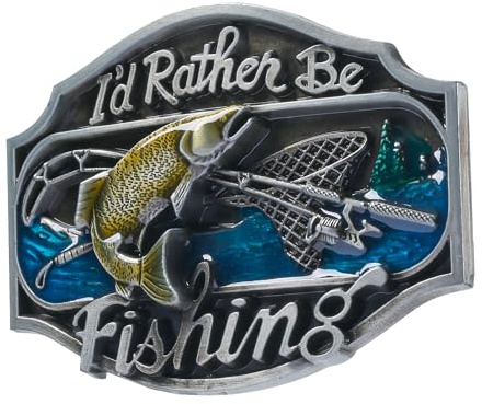 LuluCircle Durable & Authentic Western Belt Buckle Men Women (Fishing), Classic Cowboy Elegance