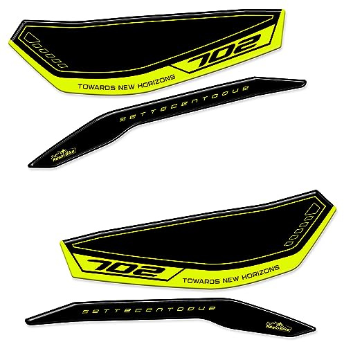 Resin Bike Motorcycle 3D Stickers Compatible with Benelli TRK 702X Anthracite Grey 2023-2026. Bike Handguards Protections from Bumps and Scratches. Pair of Yellow Fluo Resin Stickers - Gadget Moto