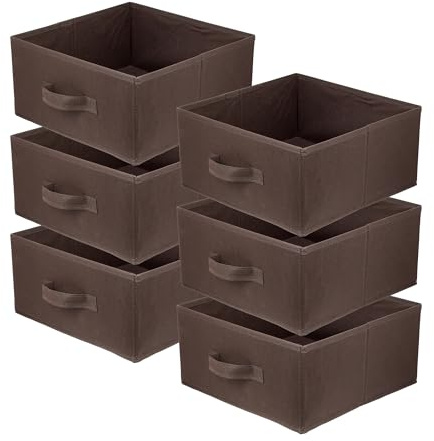 lavita Storage Box | faltbare Aufbewahrung Boxen 31 x 31 x 15 cm | Schubladen-Organizer Box| Ordnungssysteme fr Kleidung | Kleideraufbewahrung & Organisation | Dunkelbraun | 6 stck