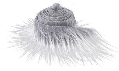 Strisce Pretagliate Sintetica Peluche 5 ×180 cmTessuto in Pelliccia Barba Finta per Gnomi Soffice Pelliccia Artigianale Barba per Gnomi di Babbo Natale Nano Cosplay Decorazione Fai Da Te (Grigio Gelo)