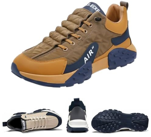 Chaussures orthopédiques confortables pour homme, imperméables, Air AIP, pour la marche, chaussures confortables, larges, chaussures neutres pour la course, kaki, 42 EU
