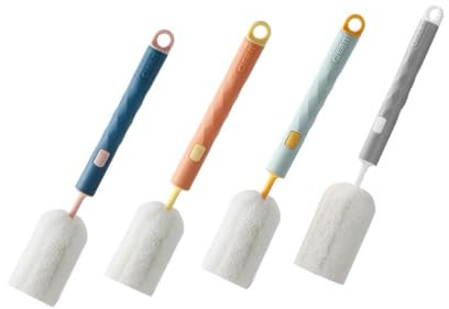 Abaodam 4stücke Teiliges Abnehmbarer Flaschen Und Becherreinigungsbürste Mit Langem Griff Für Glasflaschen Babyflaschen Trinkflaschen Und Praktisch Und Platzsparend Langlebig Und