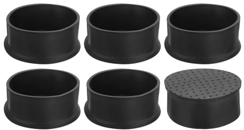 QUARKZMAN 6 Stück Stuhlbeinkappen, 80 mm (3-1/7 Zoll) PVC-Stuhlbeinspitzen, rutschfeste Bodenschoner für Stuhlbeine, runde Tischabdeckungen, Möbel-Endkappen, schwarz