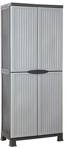 Kunststoffschrank Aufbewahrungsschrank Home Organizer Storage Lockers Outdoor Schränke & Schränke für Zuhause, Büro, Garage und Abstellraum, mit 2 Türen und 6 Regalen, 68 x 39 x 171,5 cm