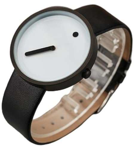 Montre-bracelet minimaliste à quartz unisexe – Montre de sport en plein air pour homme et femme, blanc/noir