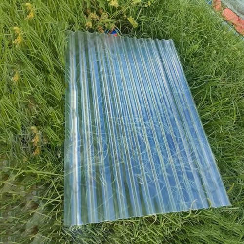 Outdoor Roof Sheeting,Corrugated Roofing Sheets,Replacement Roofing Material,Glass Fibre Resin Panels,Greenhouse Daylighting Panels,Transparent Rainproof Board,Can Cut (0.9x0.5m/35x20in,1 Pcs)