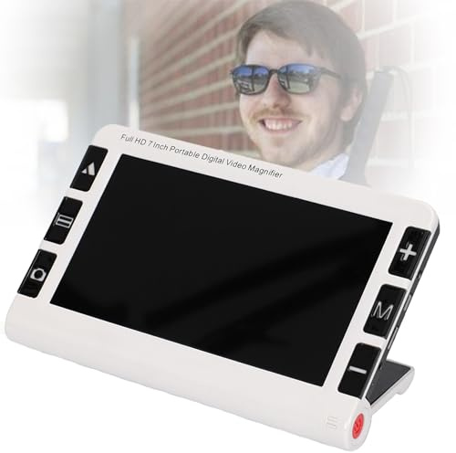 LwiftGal Portable Digital Magnifier, 7 inch Display Screen 2X/8X/15X/32X Electronic Reading Aid, Dual Camera Screen Lock Electronic Magnifier, for Visually Impaired