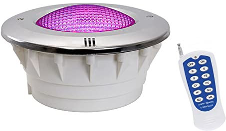 LED Pool Lamp, Par56 RGB Underwater Lighting - 54W Stainless Steel, IP68 Waterproof for Above/Below Ground Swimming Pool - 12V Recessed Light