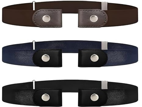 3 Stück Gürtel Ohne Schnalle für Kinder, Verstellbar Stretchgürtel für Jungen Mädchen Unisex, Elastischer Kindergürtel für Schuluniform Jeans