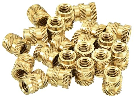 QUARKZMAN 80 Stück Gewindeeinsatz, Gerändelte Einpressmuttern M4 x 7mm L x 6mm OD 3D Druck Messingmuttern Innengewindeeinsätze Messing Wärme Einpressmutter