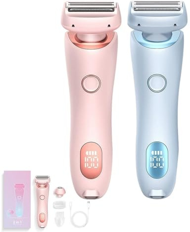 Proustore Razor, 2-i-1 kroppsrakapparat for kvinnor, Comfort 2 i 1 Dual Head Electric Lady Body Rakapparat, Avtagbar rakapparat med dubbelt huvud, våta och torra for både kropps- och hårborttagning, v