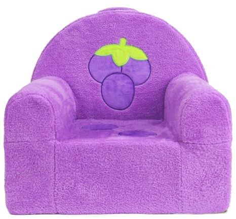 Heypappy Kindersessel,Bequeme Schaumstoff Kindercouch mit Weichem Samtbezug | Kleinkindcouch mit Niedlichem Traubendesign zum Spielen und Lernen,Kinder Sofa für Jungen und Mädchen