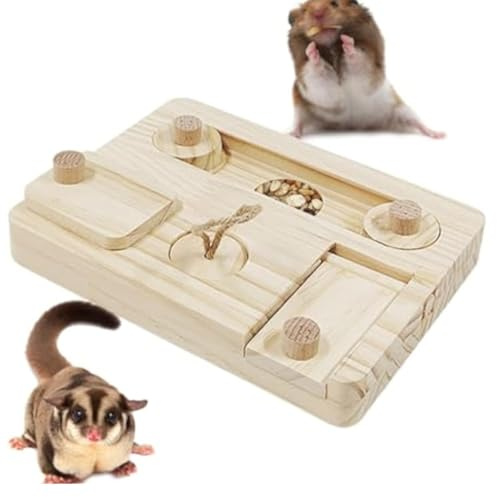 Trveqhk Rabbit Enrichment Toys - Interactive Wooden Rabbit Treat Tray,Enrichment Foraging Toy, Pet Accessories For Mice, Chinchilla, Hedgehogs
