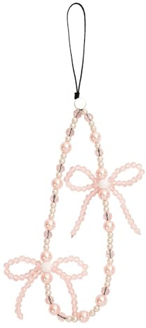 CHUQING Handykette Kurz Handgelenk Rosa Perlen Universal Handyband Kurze Handy Handschlaufe Phone Lanyard
