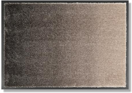 Rutschfeste Türmatte Innen - Verlauf beige/taupe 67 x 100 cm (Rechteckig) | Strapazierfähig Fußmatte Innenbereich Schmutzfangmatte pflegeleicht Sauberlaufmatte robust Fussmatte waschbar bei 30°C