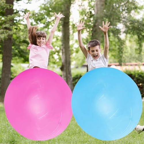 Huaerle 2pcs Giant Bubble Balls 31.5 inch Water Balloons Giant Inflatable Bubble Ball Beach Ball Yard Games Soft Rubber Balloon for Outdoor Indoor Party Garden Pool
