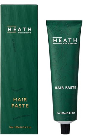 Heath Mens Hair Paste 100ml, Hair Styling Wax, Volume and Texture, Instant Results, Protects against Pollution, Strengthens Hair Growth, Travel Size, Gift For Men, Vegan and Cruelty Friendly
