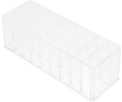 Organizador de Pintalabios de 27 Compartimentos, Ps, 230x83x75 Mm | Expositor de Mesa, Diseño Delicado y Ligero, Almacenamiento Separado de Gran Capacidad