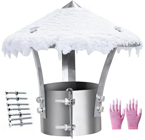 Terminale Canna Fumaria in Acciaio Inox 304, Comignolo Antivento, Antipioggia Comignoli Del Tetto per Condotti di Stufe e Camini, Fumaiolo Comignolo Cappello (80mm/90mm/100mm/110mm)(120mm/4.7in)