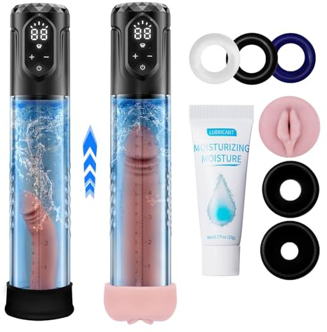 Electric Penis Pump Male Sex Toys, Sex Toys for Men with 5 Suction Modes and 5 Training Pressure, Automatic Male Masturbator with Mini Pocket Pussy, Adult Sex Toy for Men Dick Enlarger Erection