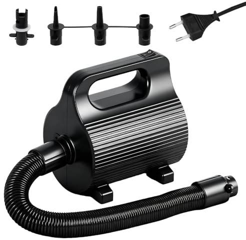 Wxeadu Electric Pump for Inflatables, 600W High Power Electric Air Pump, Electric Pump for Air Inflator Deflator, Quick Inflate 4 Sizes Nozzle for Air Mat Paddling Pool Inflatable Mattress