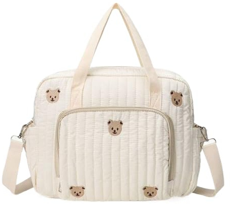 Generico Borsa per pannolini per bambini con orsetto carinos Borse per passeggino portatili piccole Borsa per pannolini da viaggio multifunzionale per uscire