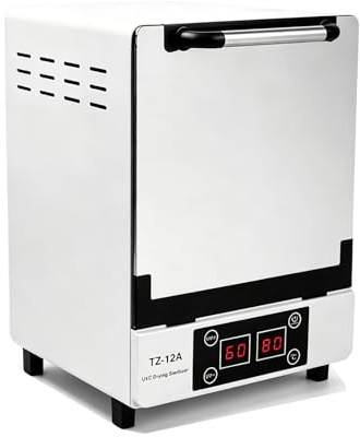 Stérilisateur et séchoir à ongles UV-C, séchage à l'air chaud 45-80 °C, stérilisateur pour instruments avec contrôle de la température et minuterie, stérilisateur de lumière pour une utilisation à la