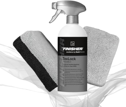 Textilversiegelung Auto – THE FINISHER TexLock 500 ml Stoff Imprägnierung Set mit Koch Chemie Microfiber Sponge – Schutz für Autositze, Polster, Cabrioverdecke & Teppiche